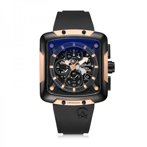 Alexandre Christie AC 3039 Rosegold Black Rubber New GCRBRBA